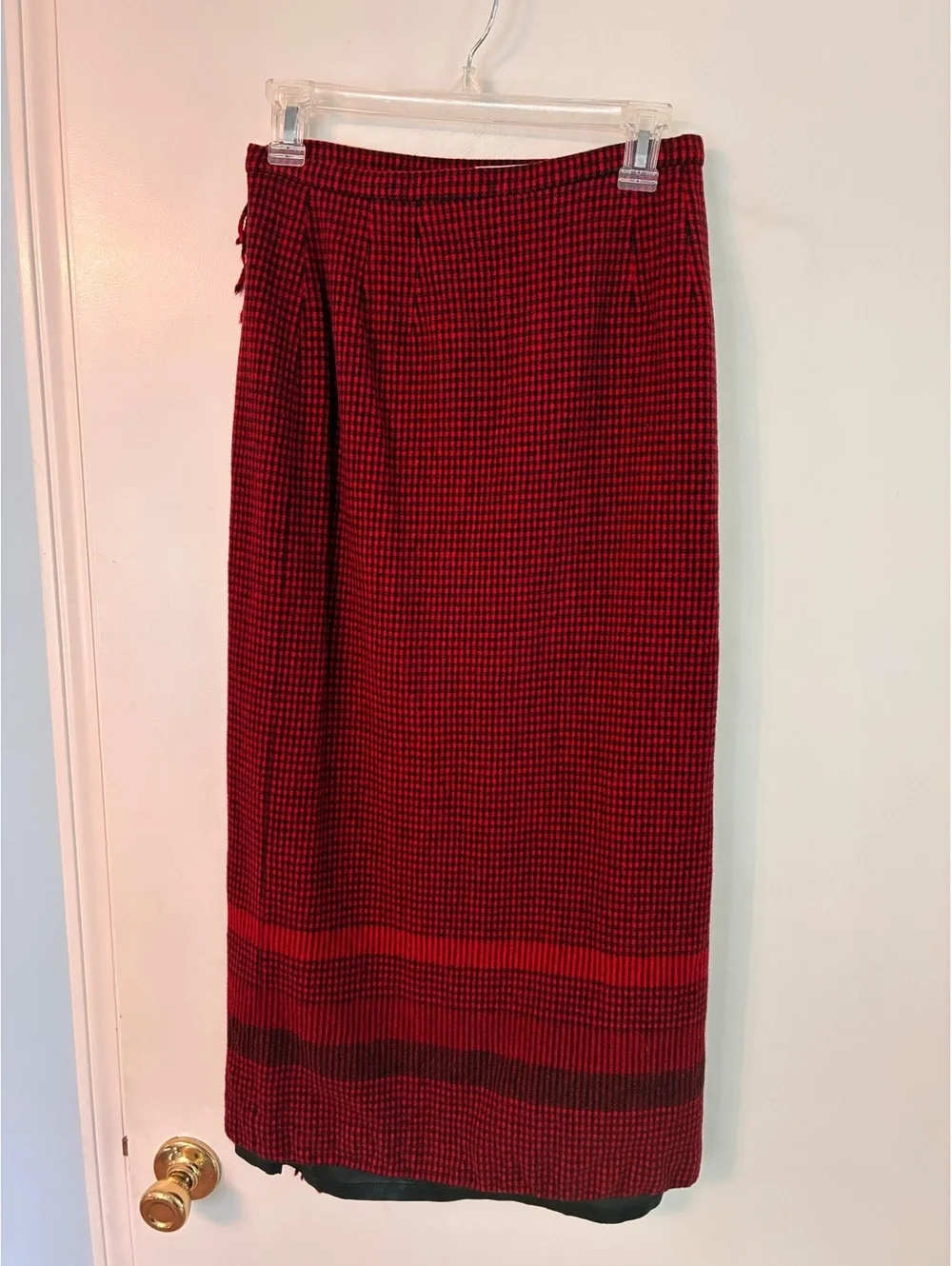 Vintage Pendleton 100% Wool Plaid Fringe Wrap Skirt USA Size 10